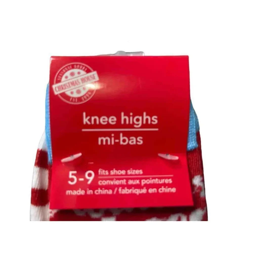 Christmas House|Winter Cheer Knee High Socks‎ Fit Women’s size 9-11 NWT